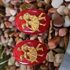 Vintage 1950-60 Square Dancing screw back earrings